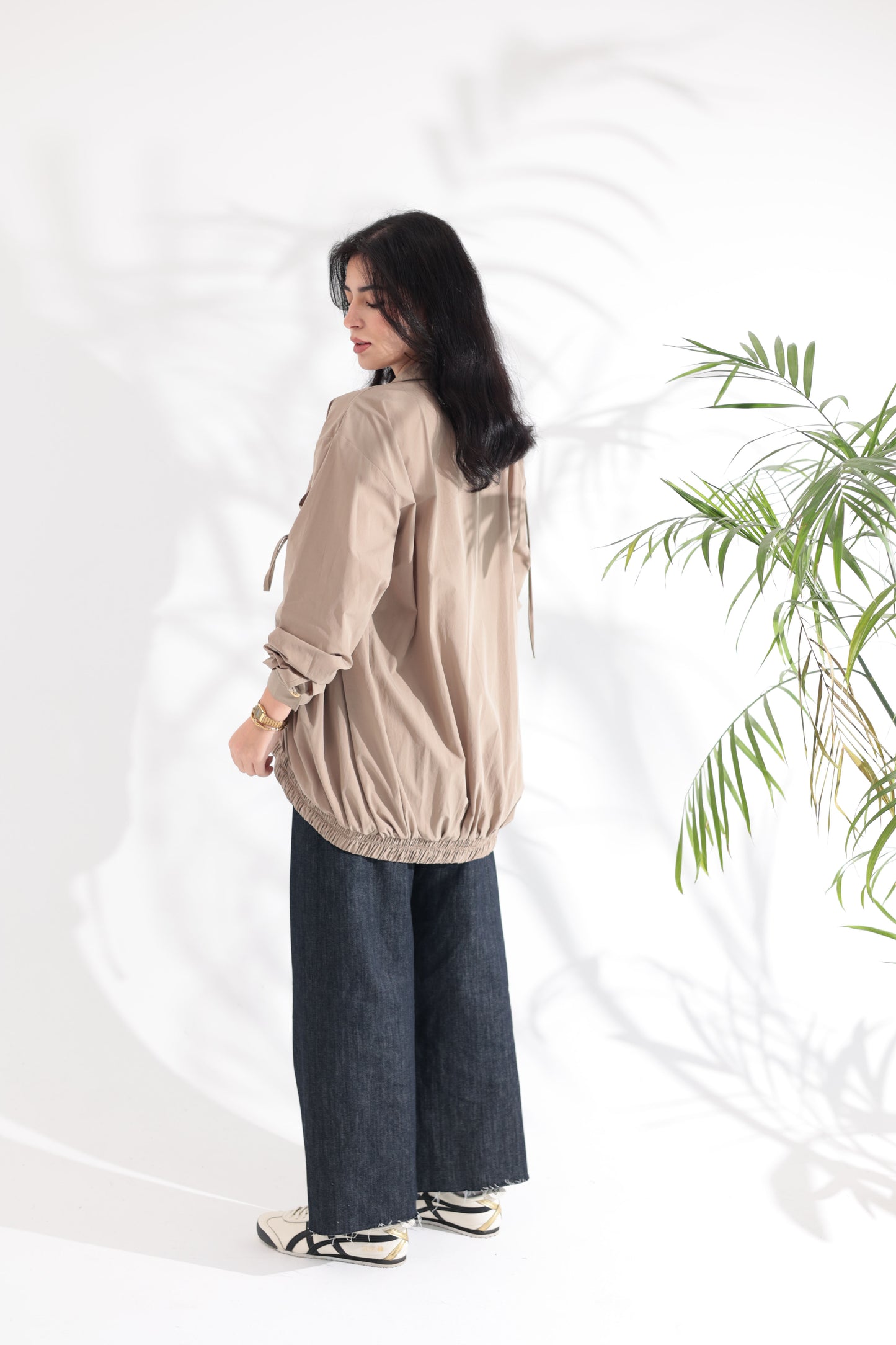 Tie-Up Beige Shirt