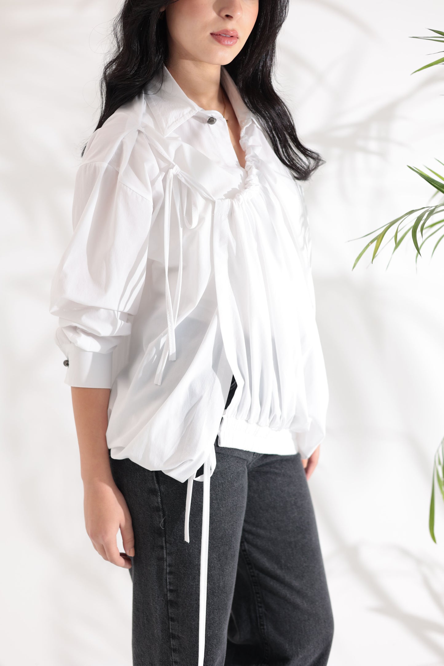 Tie-Up White Shirt