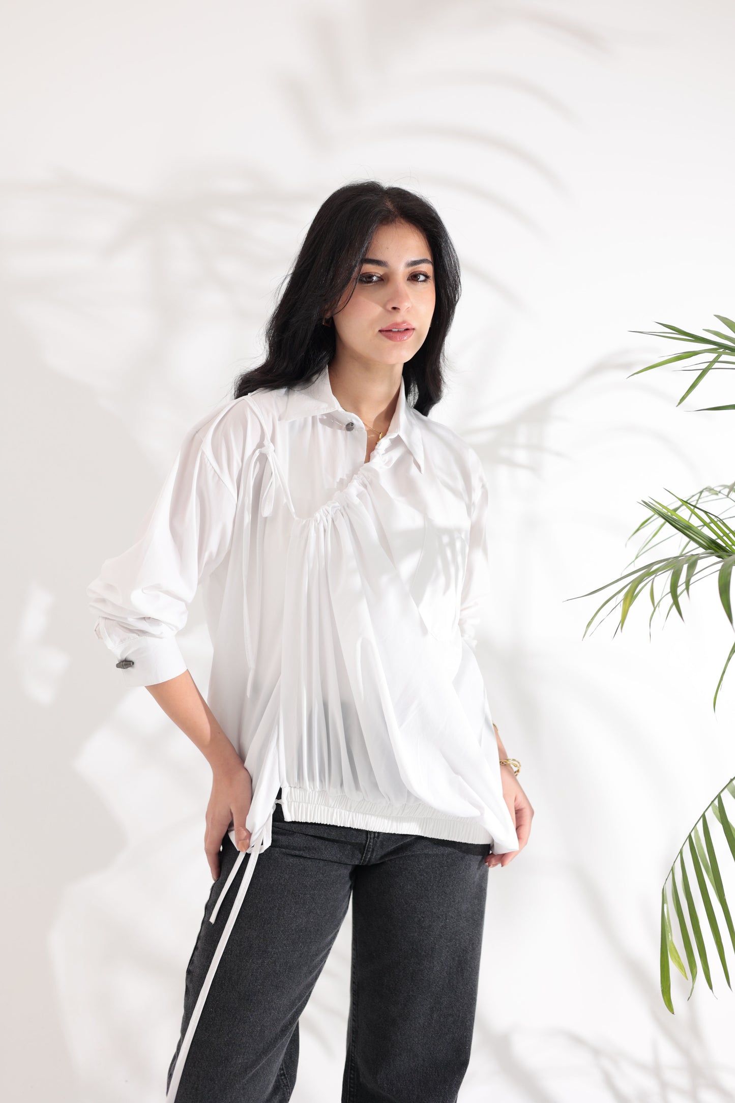 Tie-Up White Shirt