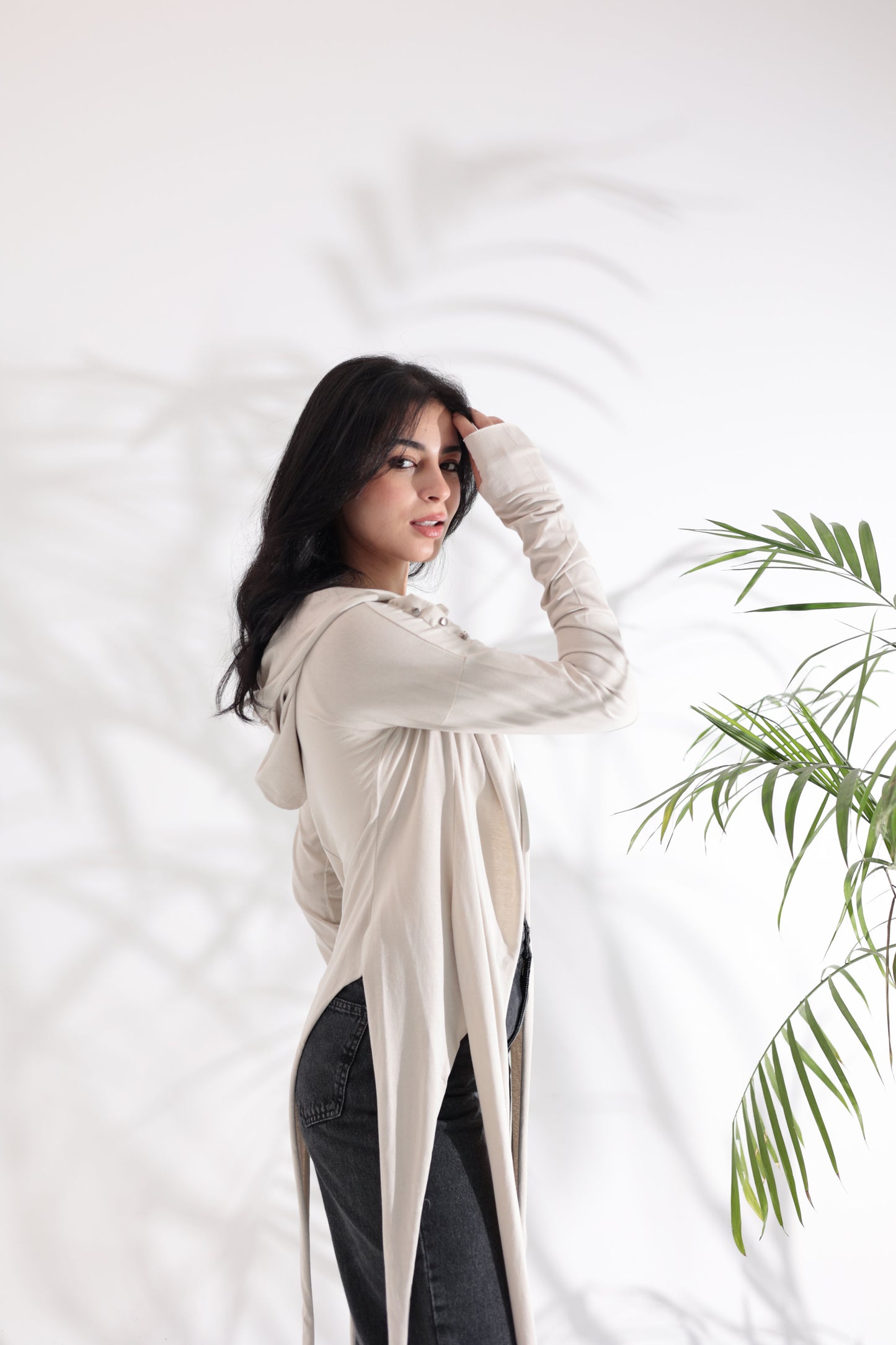 Studded Greige Cardigan