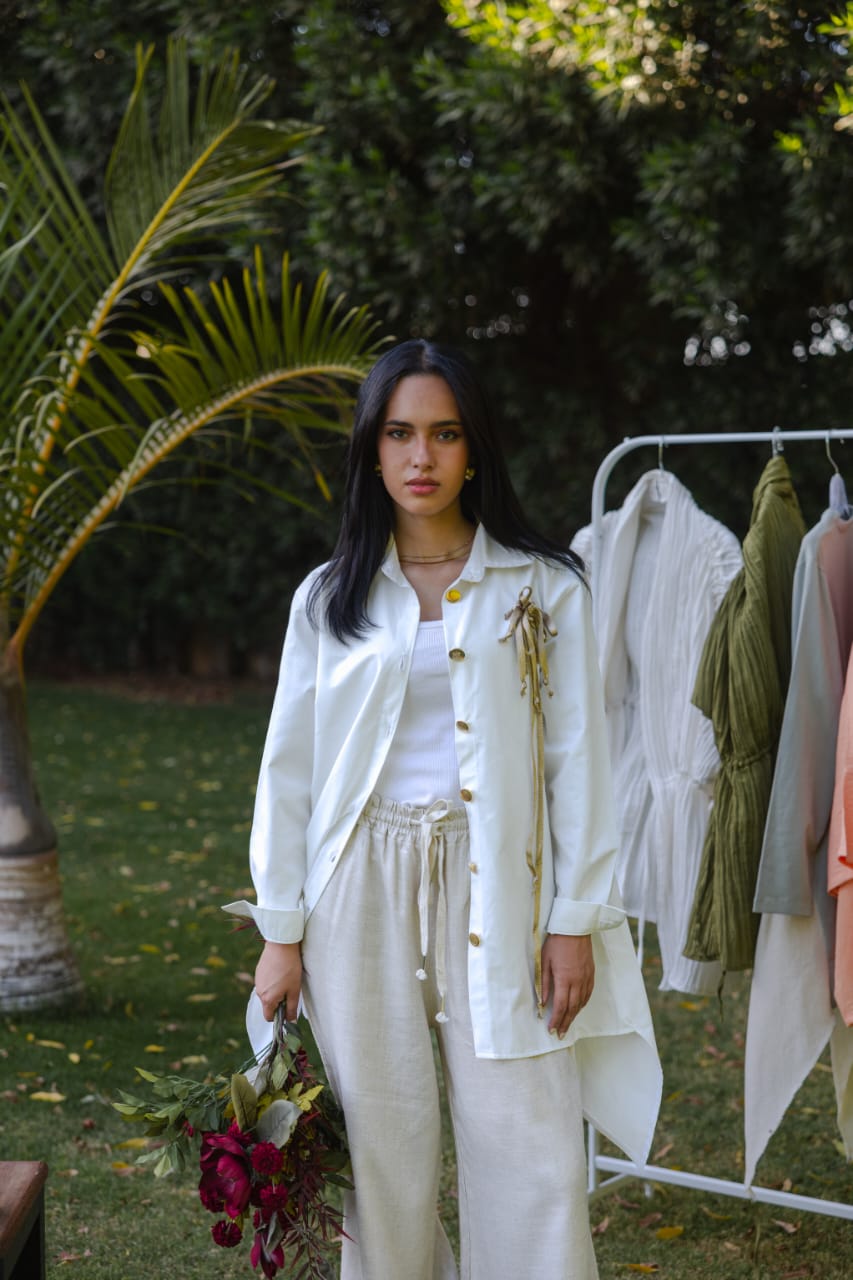 Golden Bow Poplin Shirt