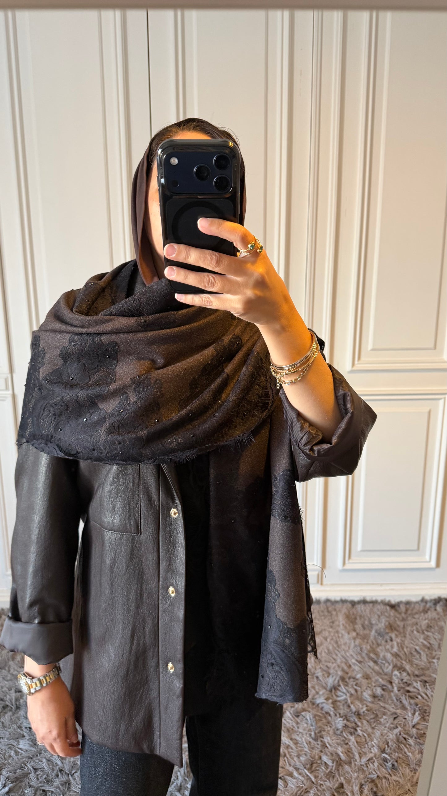 Brown wool scarf