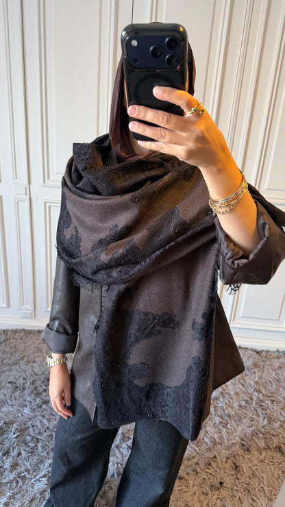 Brown wool scarf