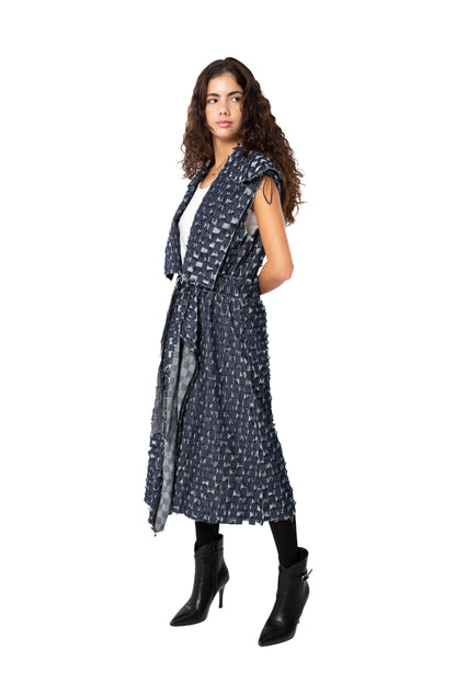 Long Denim Cardigan