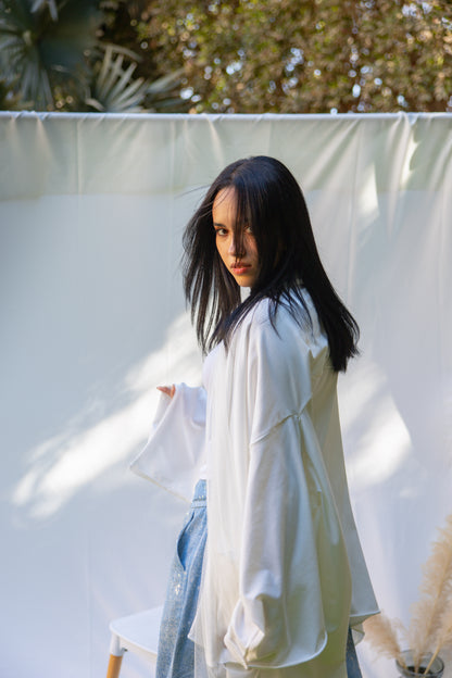 Tulle Cardigan  - Off White