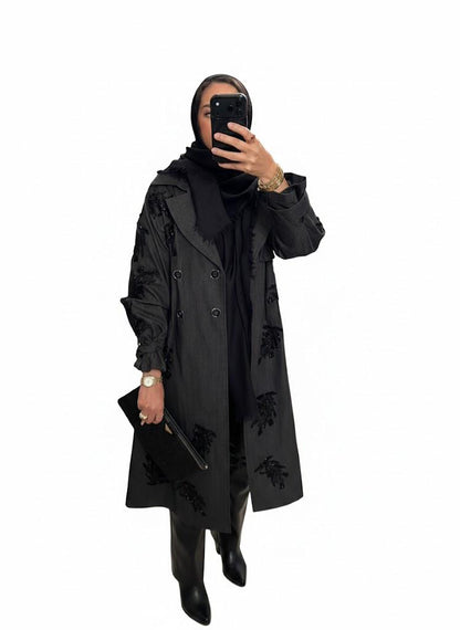 Grey Denim Trench