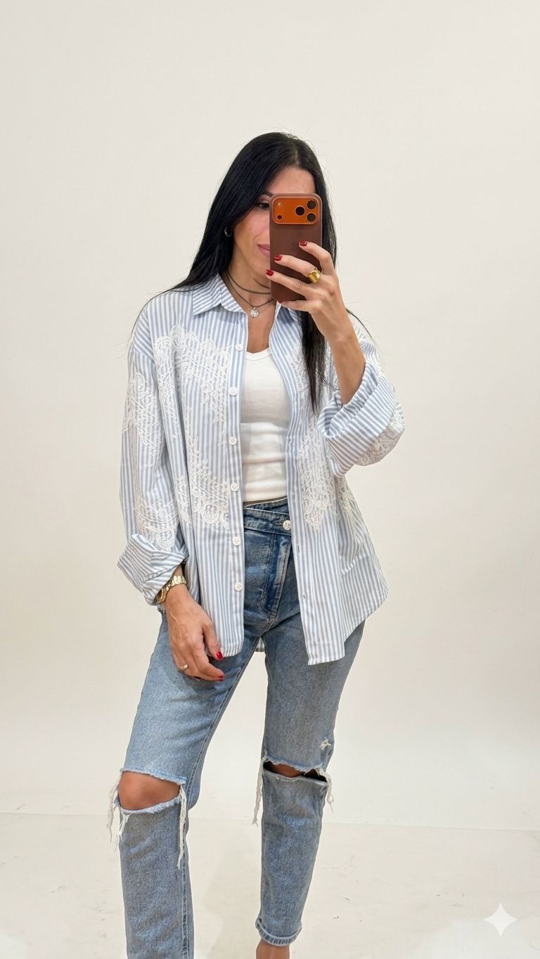 Stripes Light Blue Poplin Shirt (Restocking Soon)