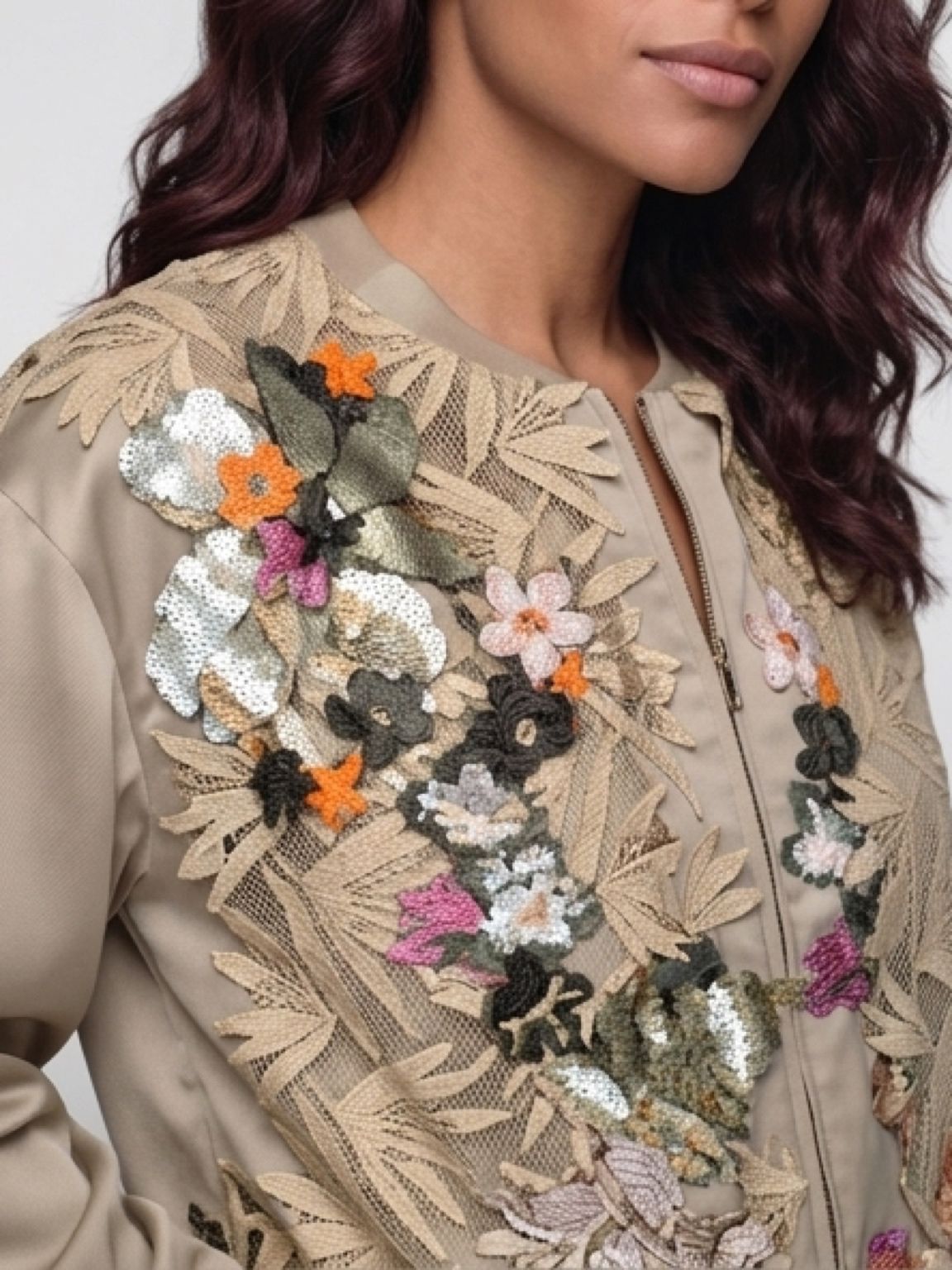 Satin Olive Bomber Jacket